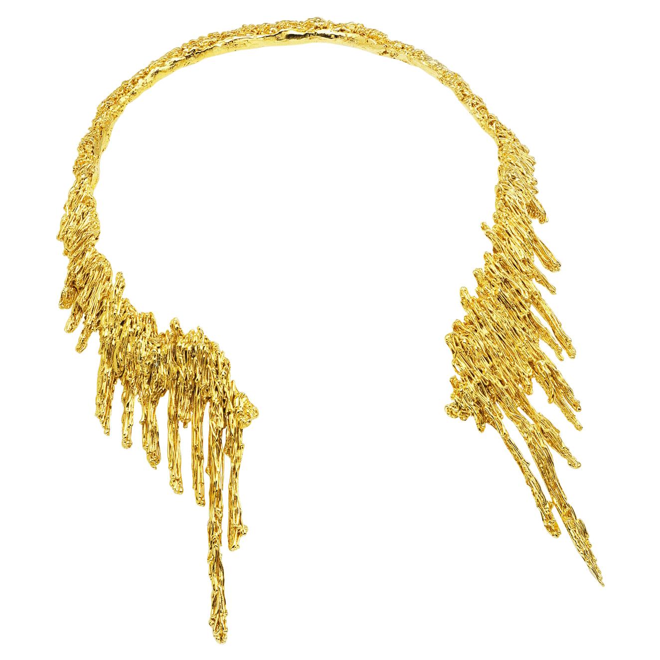 GBGH Jewelry Baria Necklace 18kt Gold Plated Brass For Sale