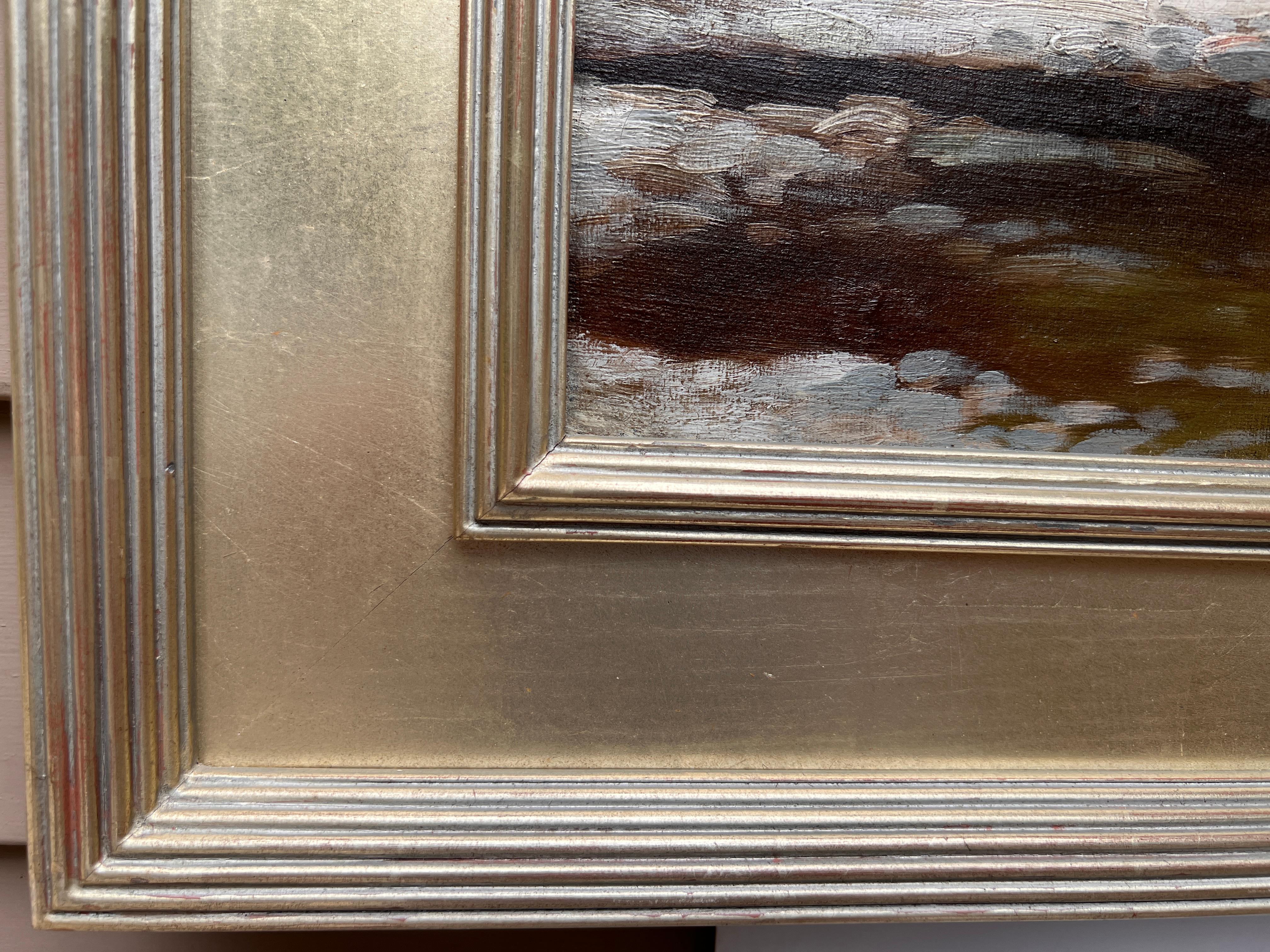 Grande Antico Olandese del 19° secolo A.I.C. G.Birkett pittura ad olio su tela Scena di genere Firmato 6