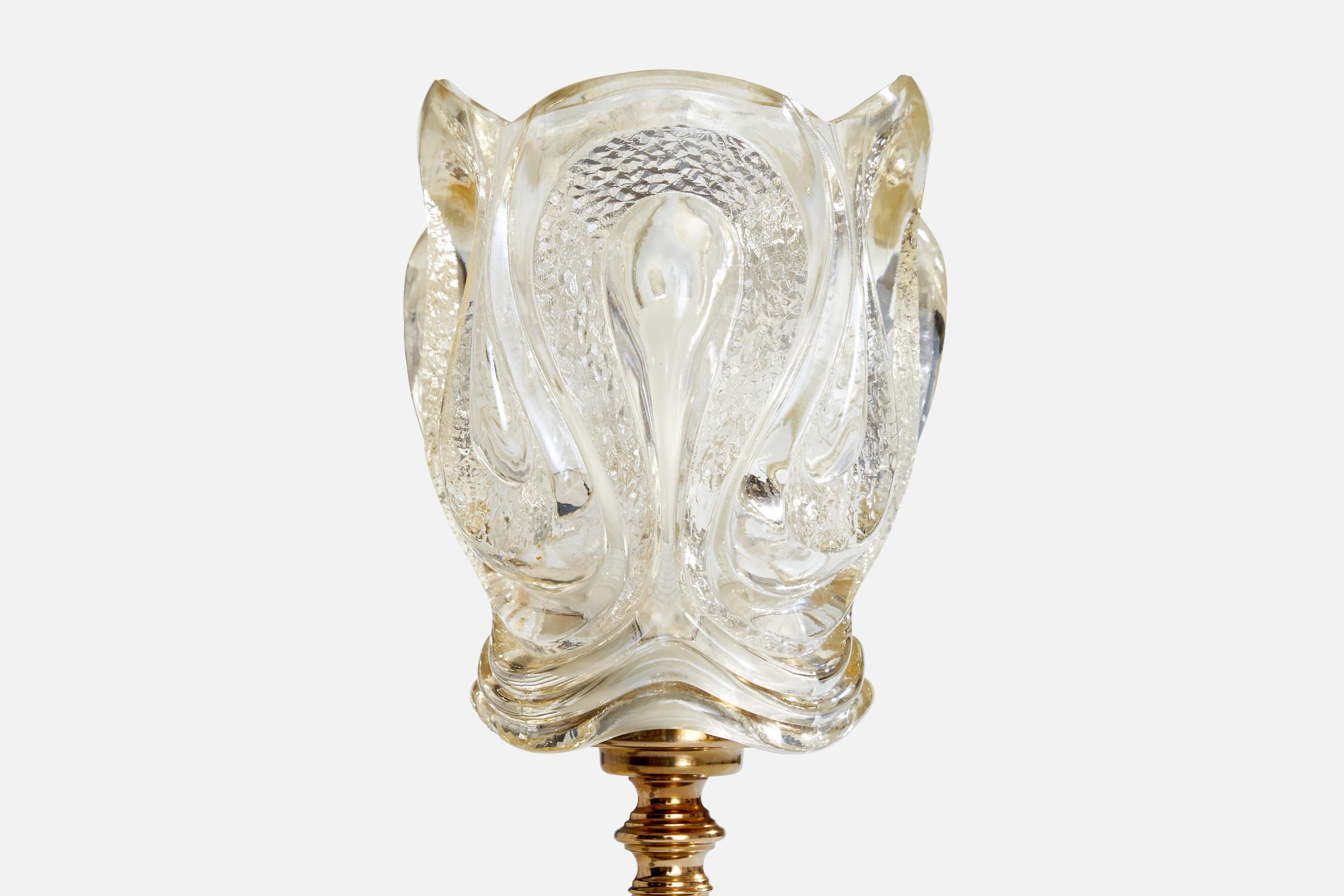 Mid-20th Century GBW, Table Lamp, Brass, Glass, Sweden, 1960s