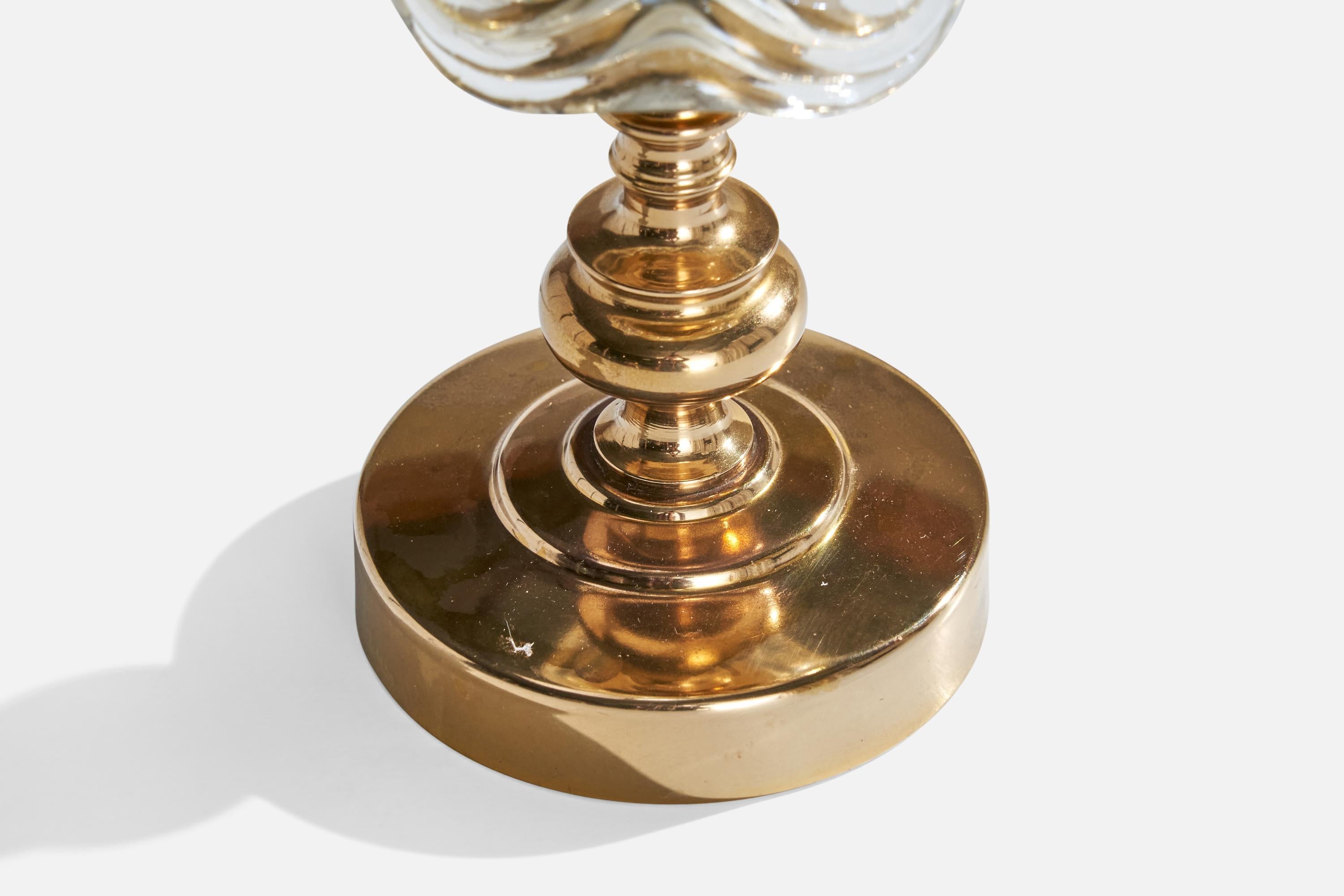 GBW, Table Lamp, Brass, Glass, Sweden, 1960s 3