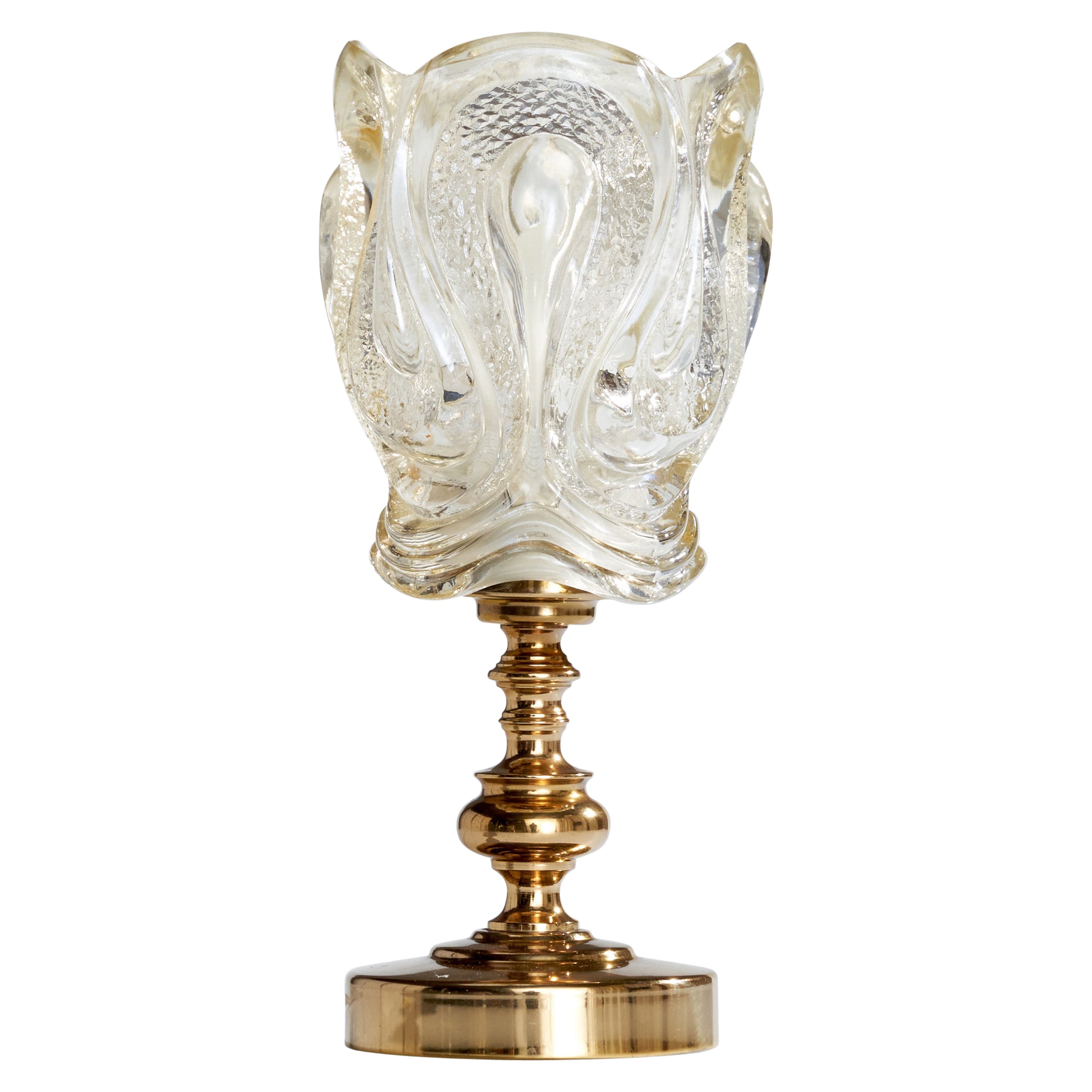 GBW, Table Lamp, Brass, Glass, Sweden, 1960s
