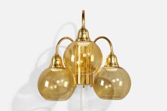 GBW, Wall Light, Brass, Glass, Sweden, 1970s