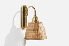 GBW, Applique, Ottone, Rattan, Svezia, anni '70