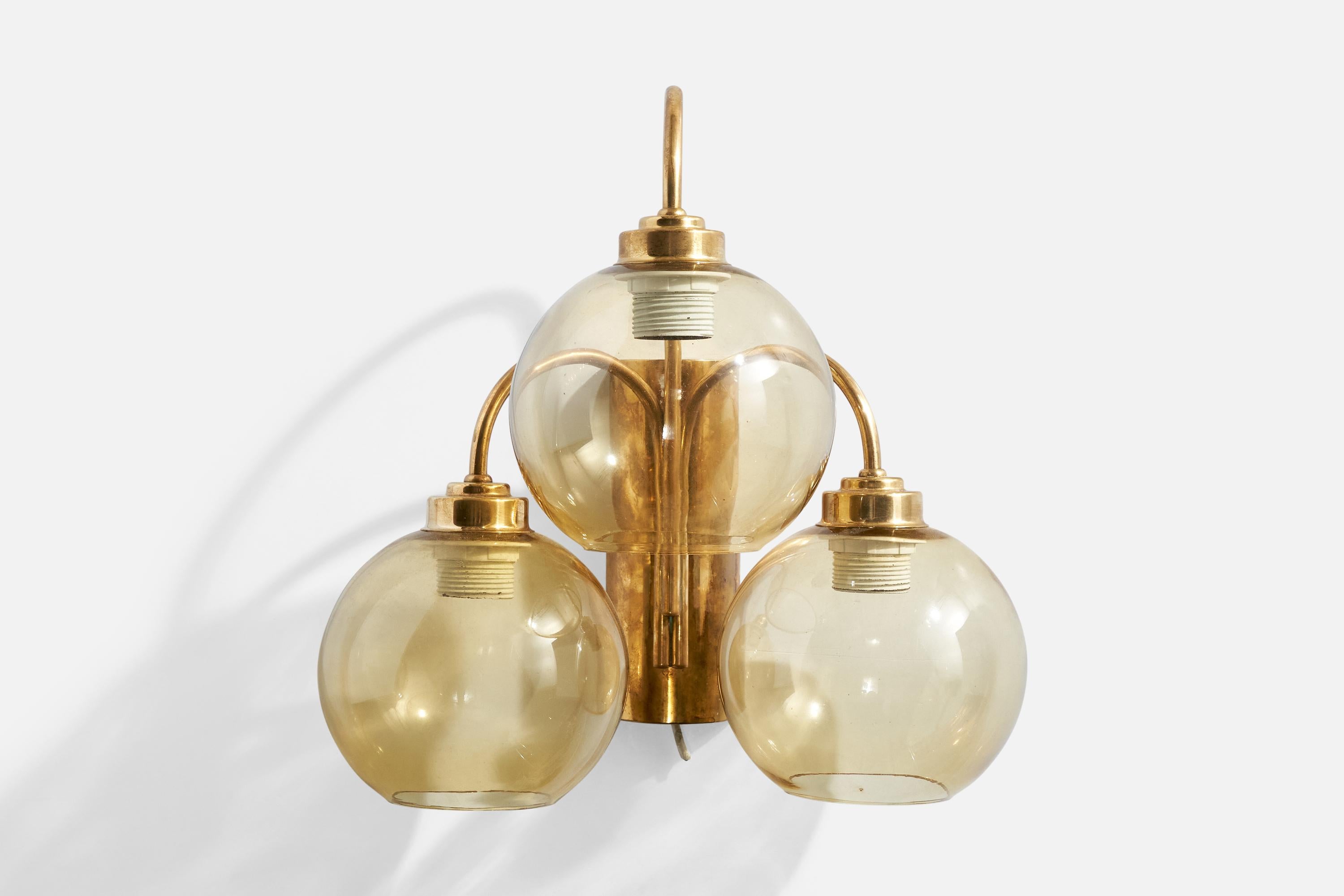 Suédois GBW, Lights, laiton, verre, Suède, années 1970 en vente