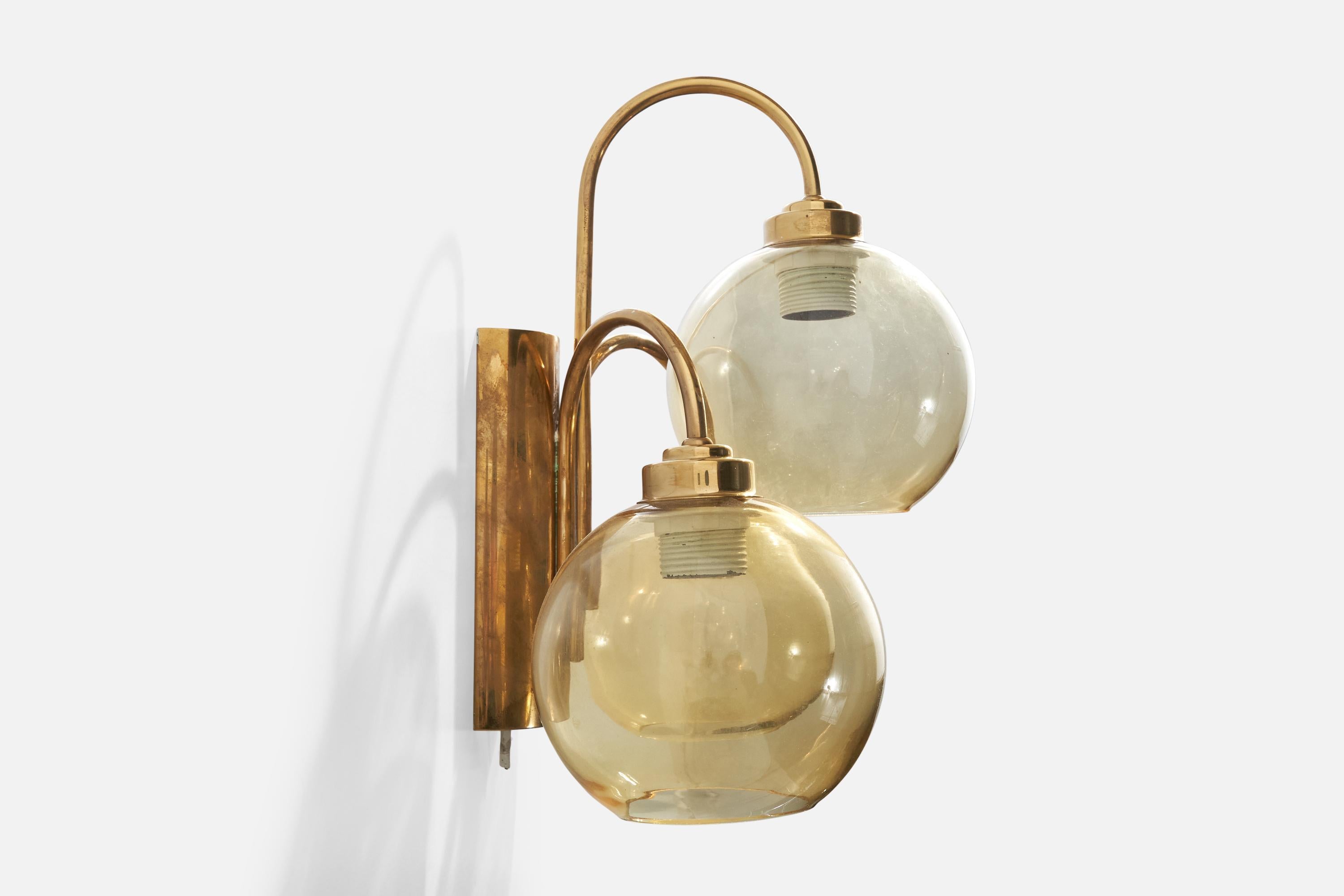 GBW, Lights, laiton, verre, Suède, années 1970 Bon état - En vente à High Point, NC