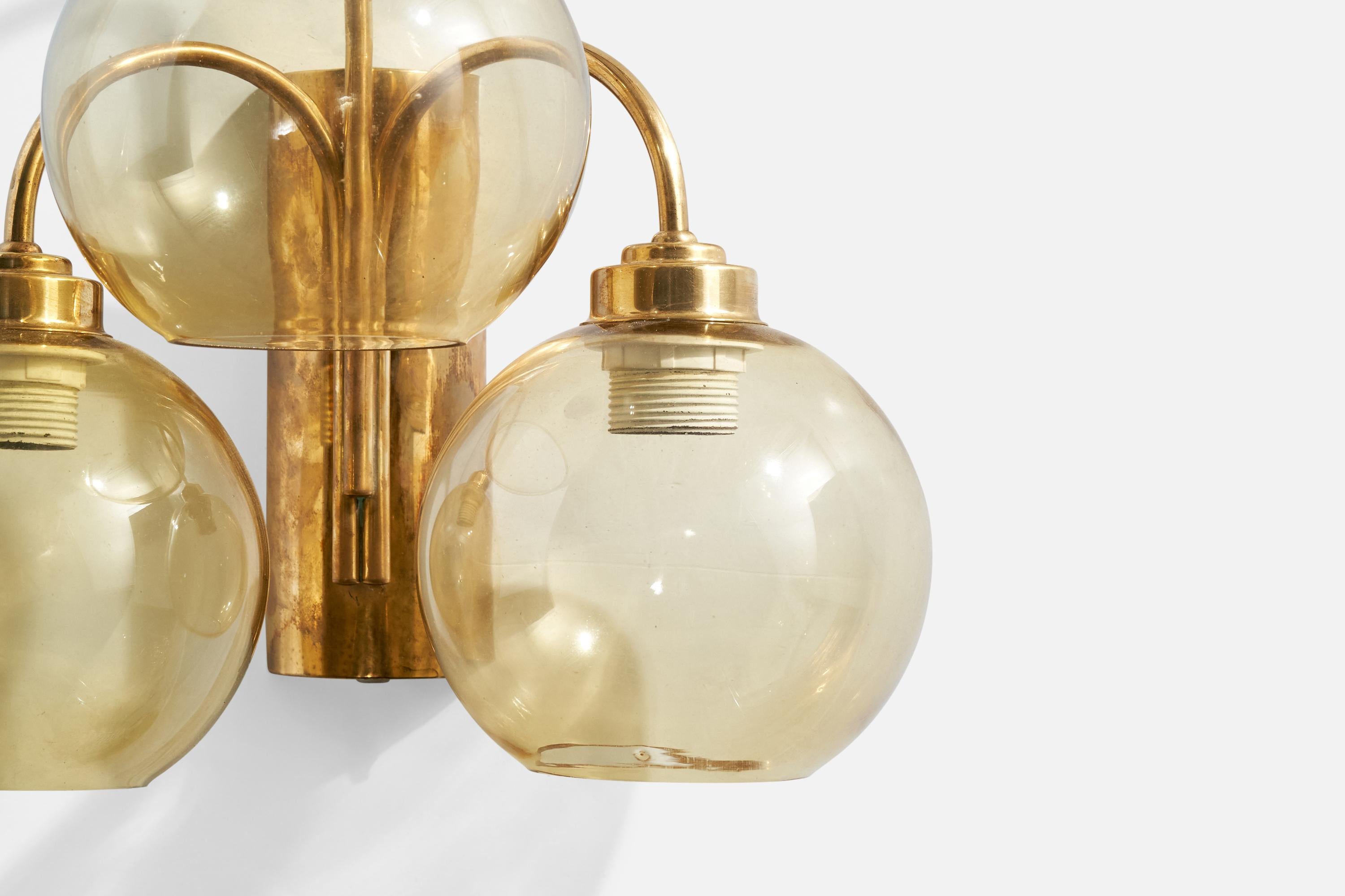 Fin du 20e siècle GBW, Lights, laiton, verre, Suède, années 1970 en vente