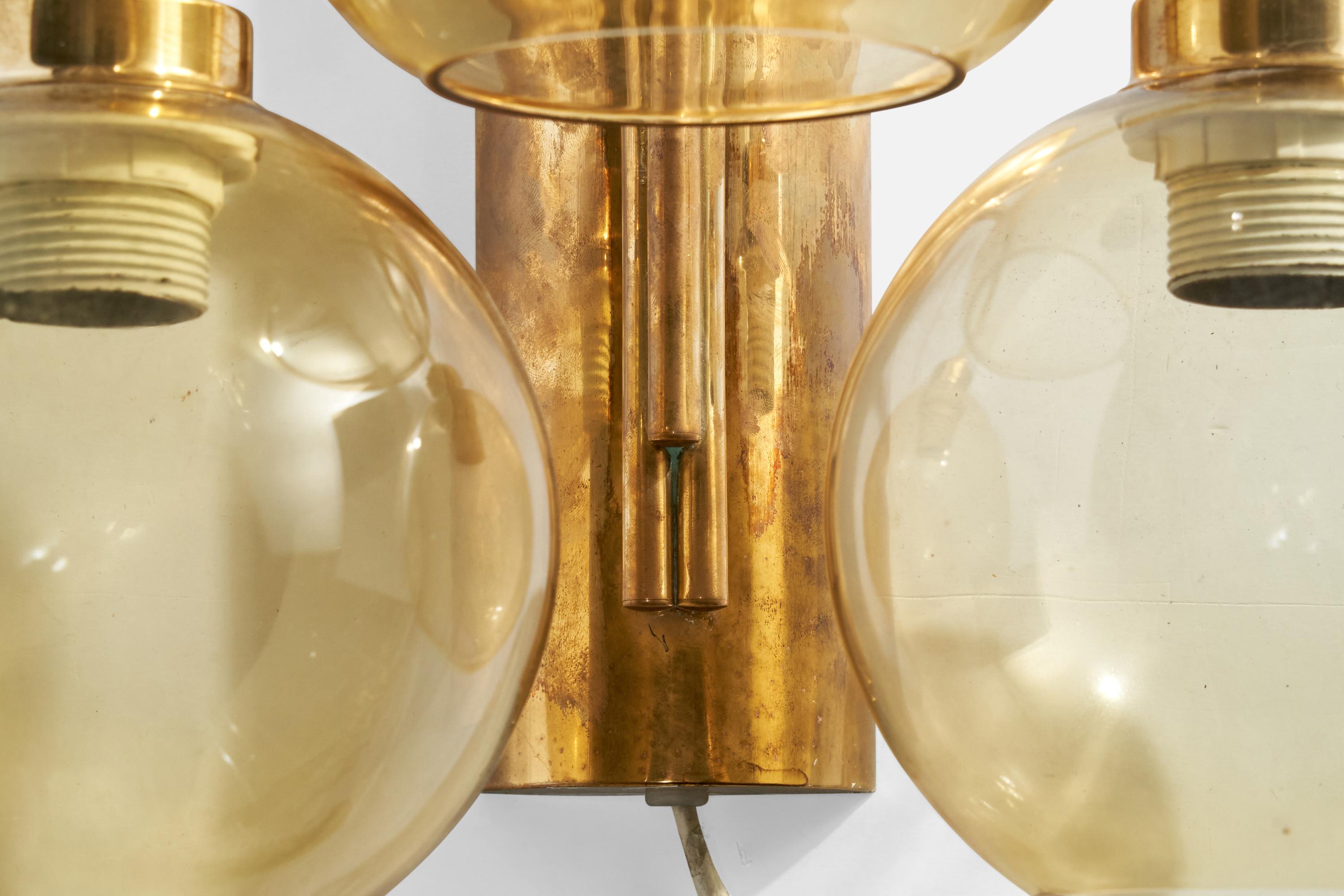 GBW, Lights, laiton, verre, Suède, années 1970 en vente 2