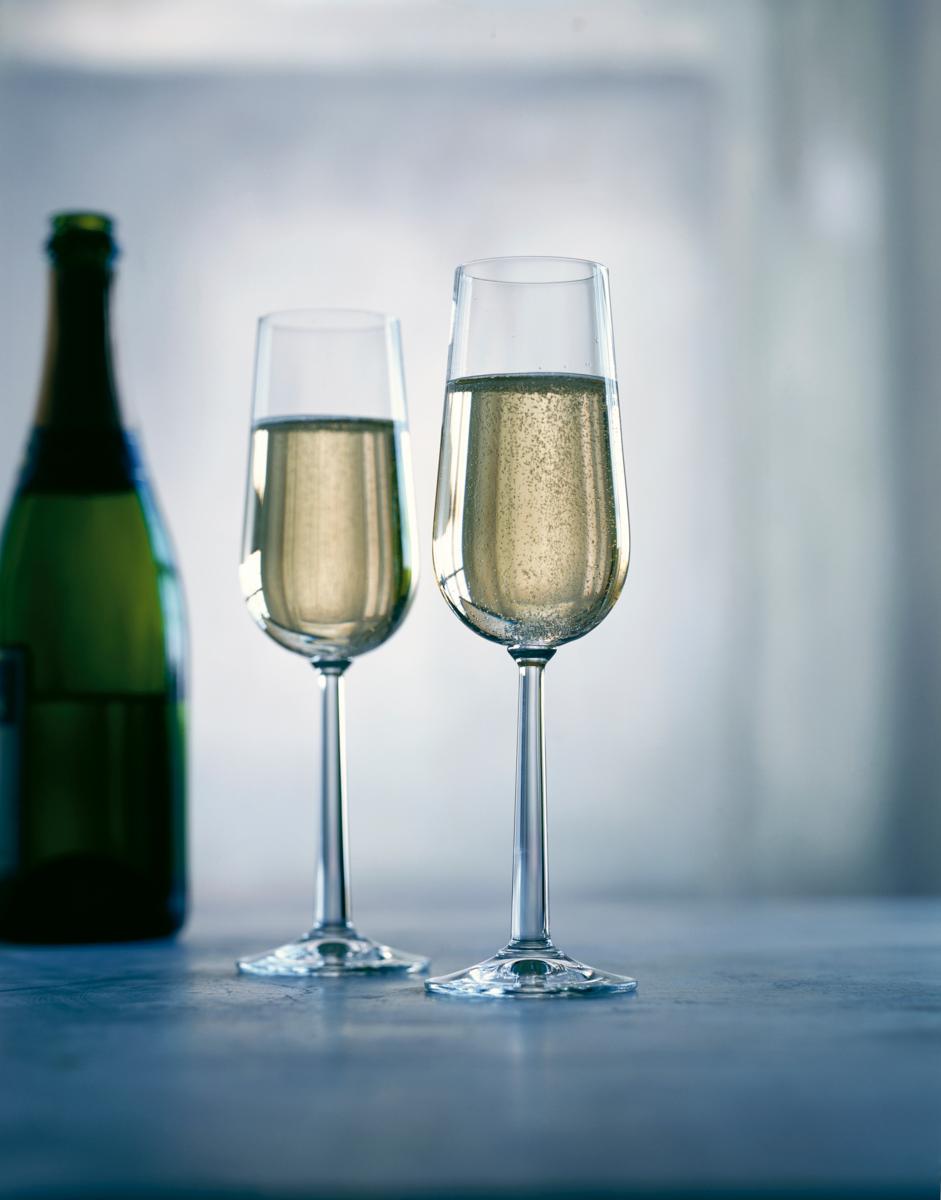 Contemporary Gc Champagne Glass Design Erik Bagger Clear 2 Pcs  For Sale
