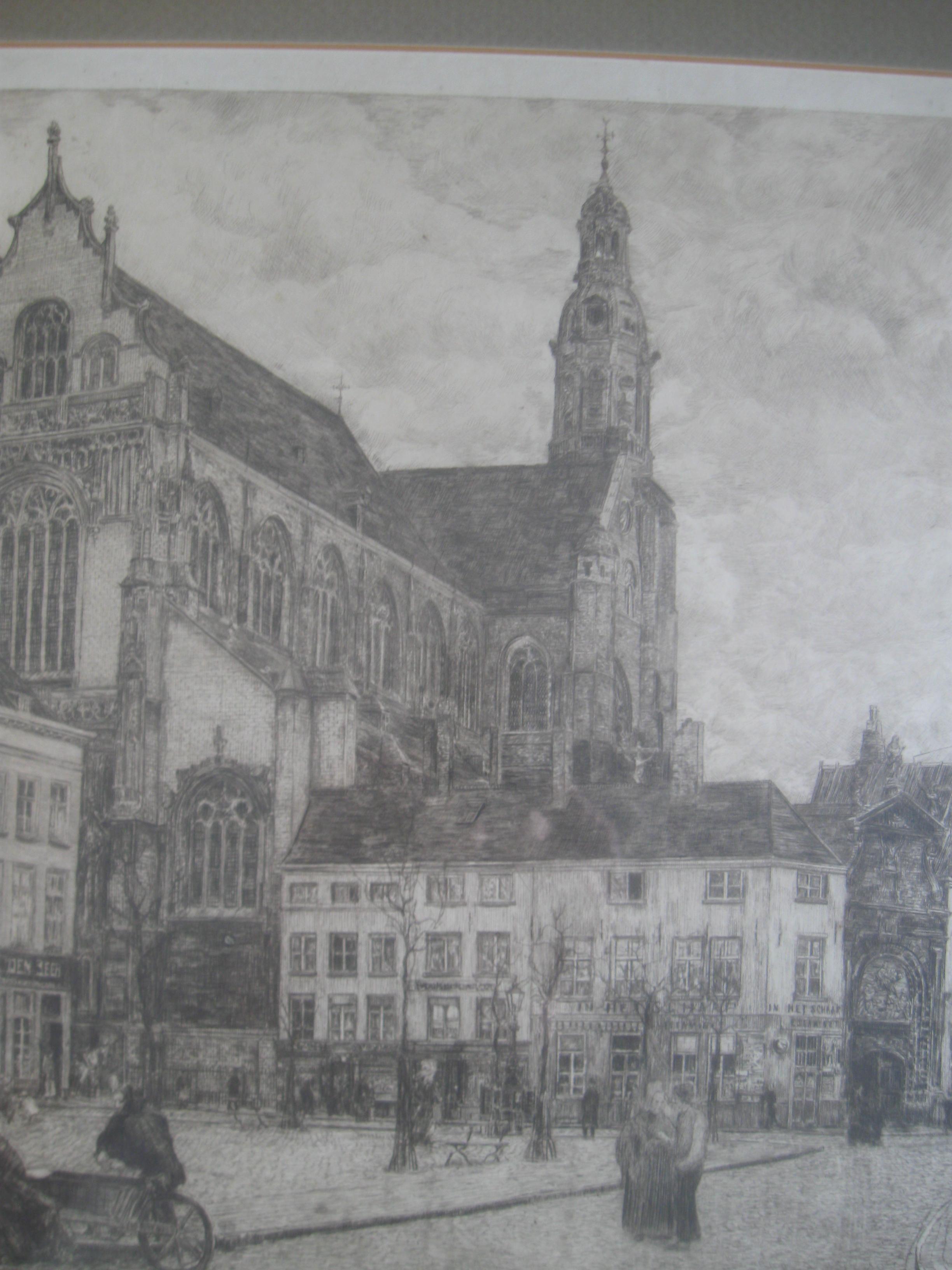 Antwerpen, St. Pauls-Kirche, G.C. Haverkamp (1872-1926), Original-Radierung im Angebot 2
