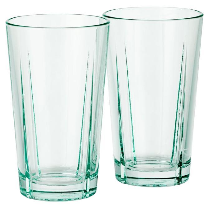 Gc Recycled Café Glass Clear Green 2 Pcs For Sale