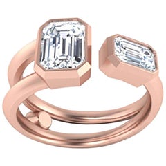 GCAL Certified 18K Rose Gold 
0.76 ctw Diamond You 
Me in the Clouds by Alessa