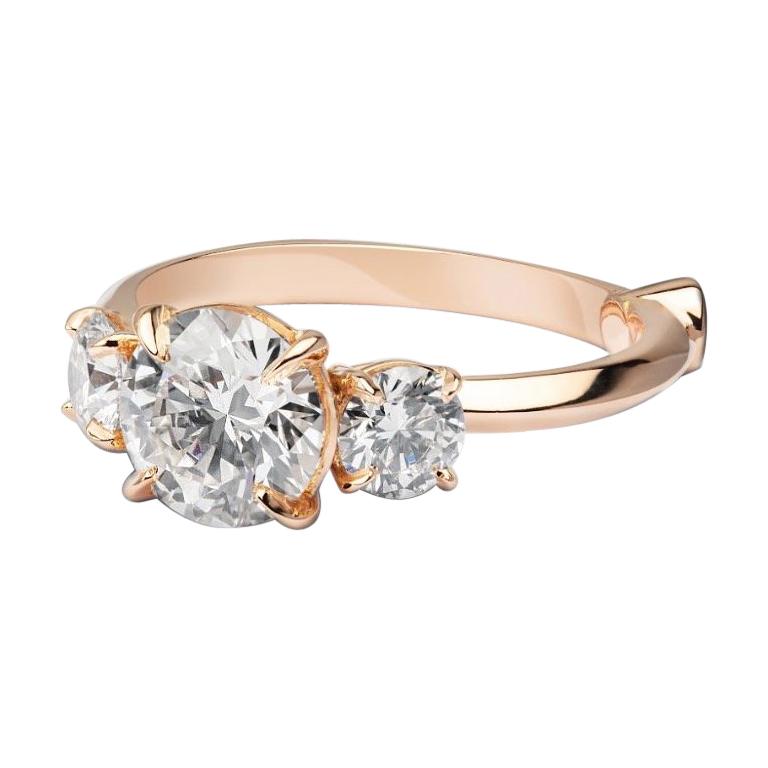 GCAL Certified 18K Rose Gold & 2.18 ctw Diamond Venus Engagement Ring by Alessa im Angebot