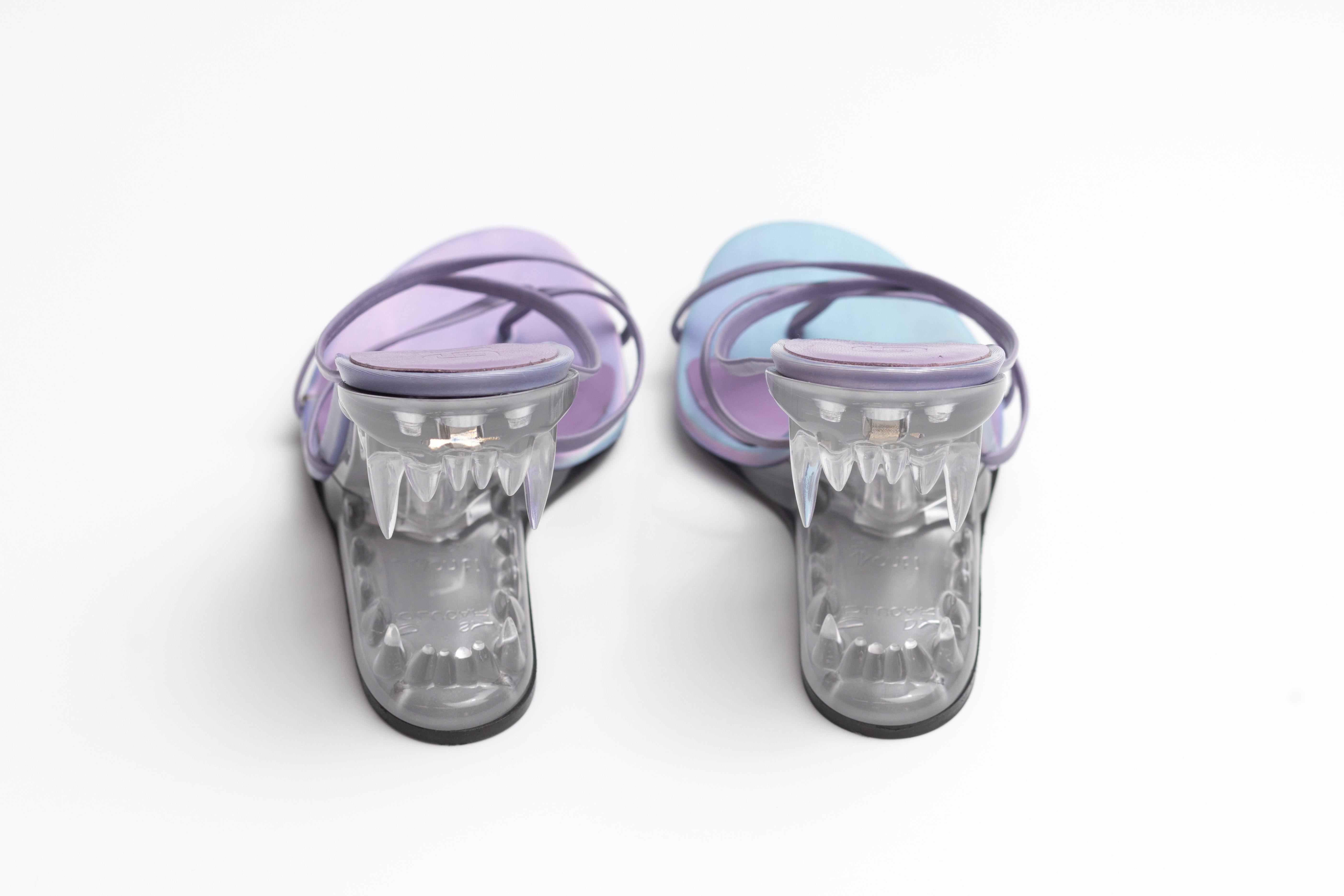 GCDS Morso Lilac Thongs Sandal Heels (EU 39) In Good Condition In Montreal, Quebec