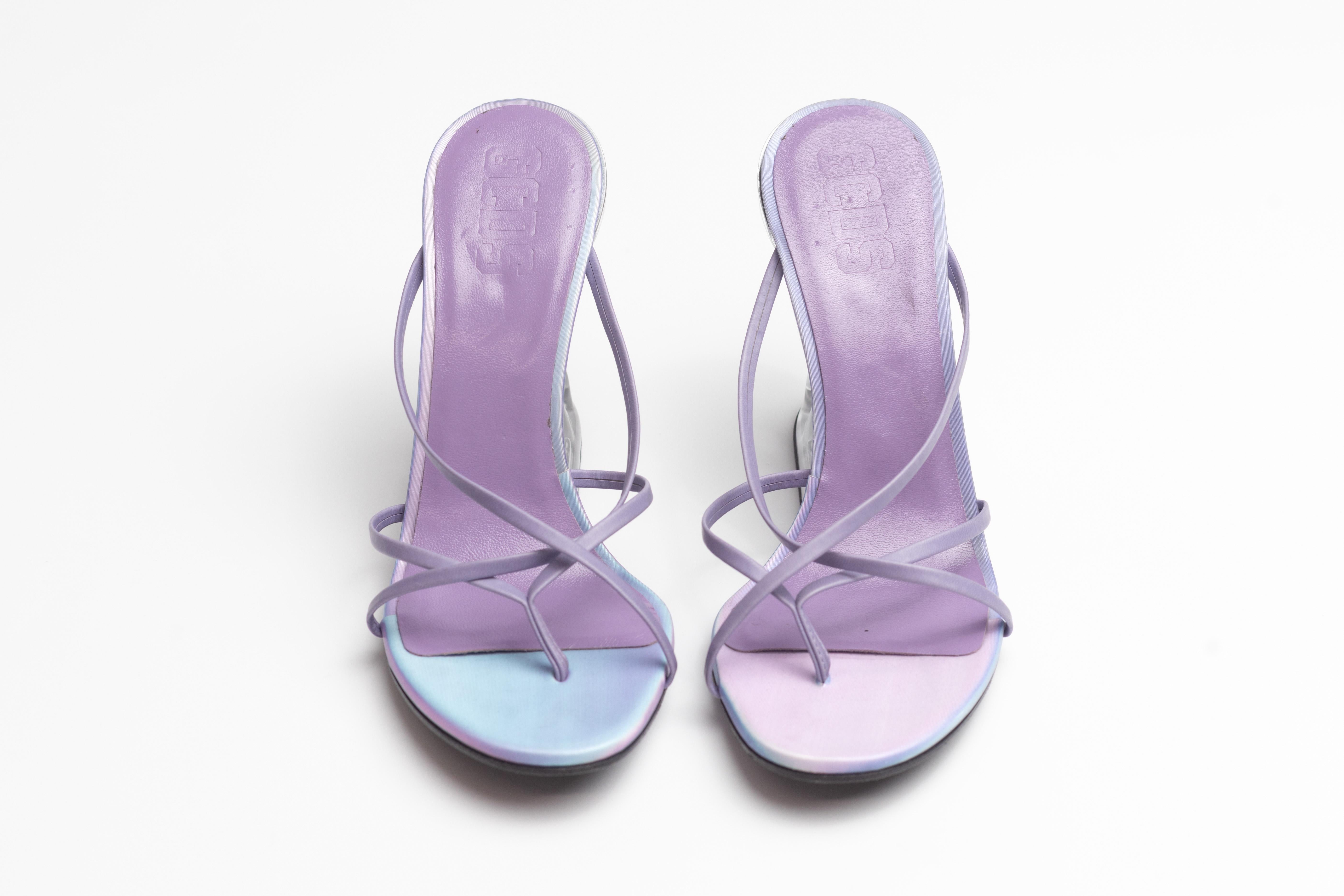 Women's GCDS Morso Lilac Thongs Sandal Heels (EU 39)