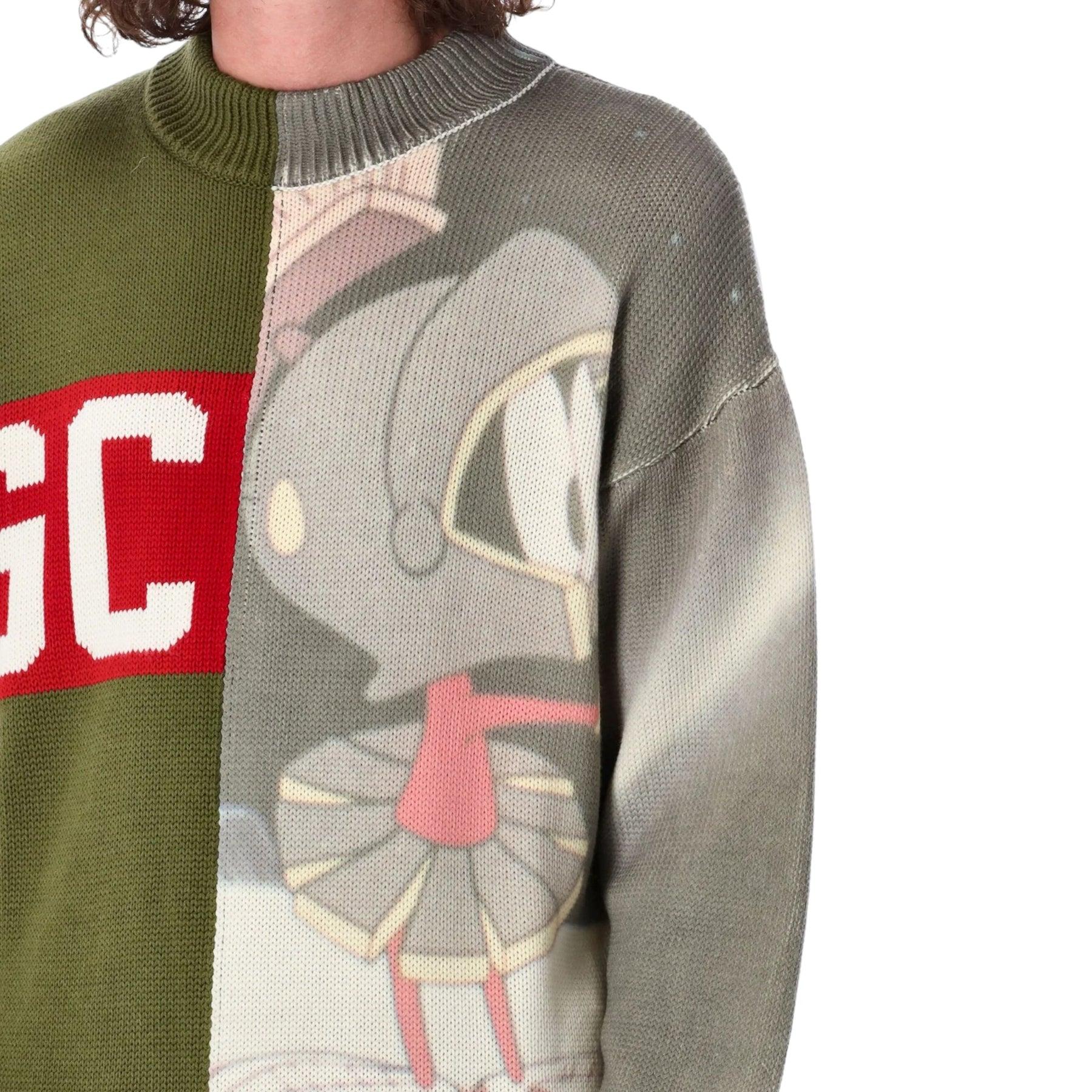 GCDS x Looney Tunes Maglione a fascia in lana con logo militare In condizioni ottime in vendita a Los Angeles, CA