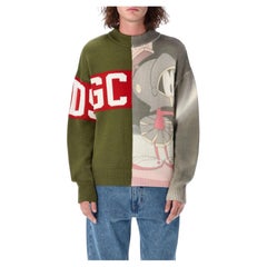 GCDS x Looney Tunes Wool Logo Band Sweater Military
