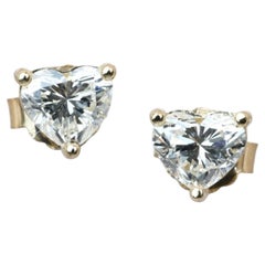 GCI Certified 1.85ct Diamonds Stud Earrings in 18k Yellow Gold
