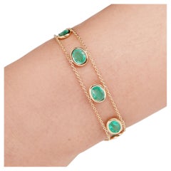 GCI Certified Colombian Emerald Oval 3.48 carats Bracciale 7 pollici karatsbyjuhi