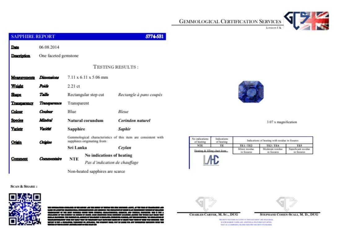 GCS Goldring mit 2,21 Karat Ceylon-Saphir-Diamant-Cluster im Angebot 3