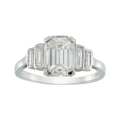GCS Certified 1.64 Carat Emerald-cut Diamond Ring