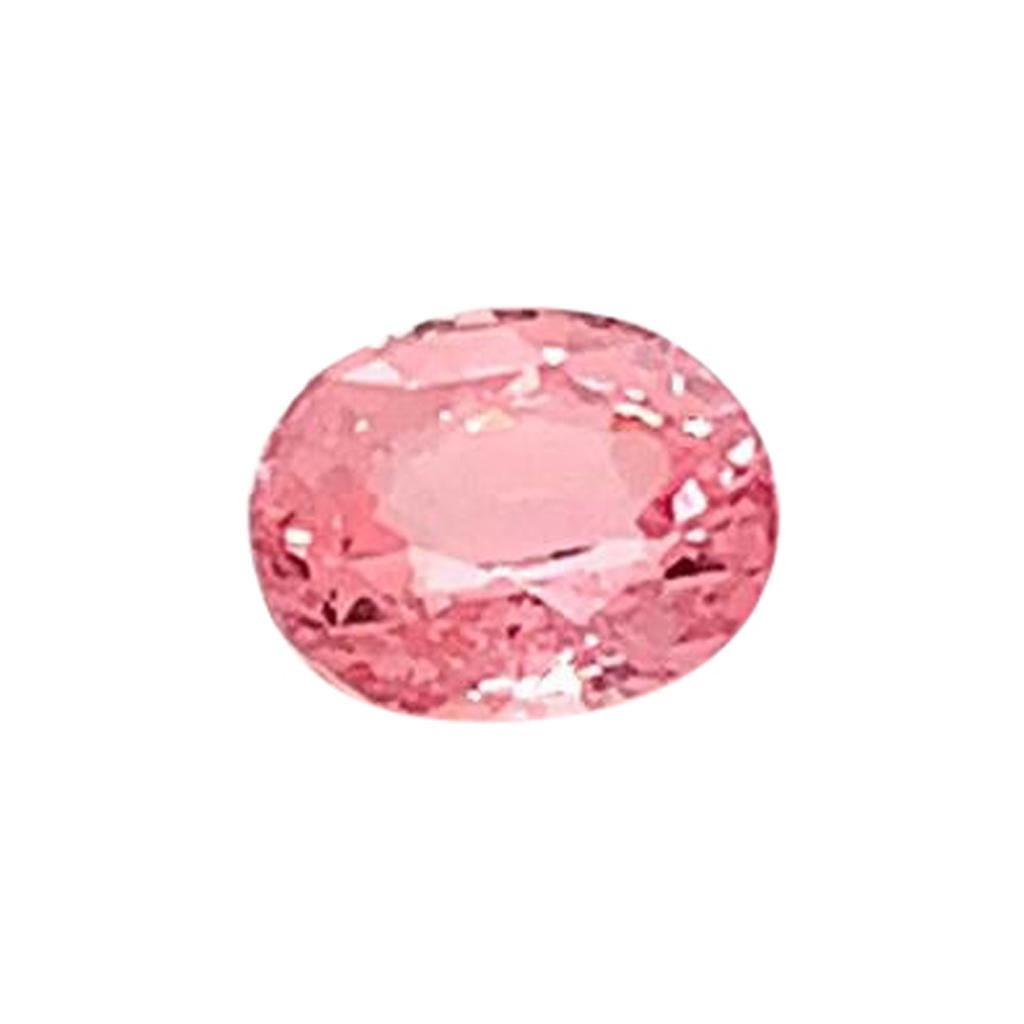 GCS Certified 1.77 Carat Oval Cut Unheated Padparadscha Sapphire For Sale