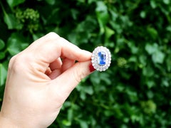 GCS Certified 6.25 Carat Ceylon Sapphire and 3.75 Carat Diamond Cocktail Ring