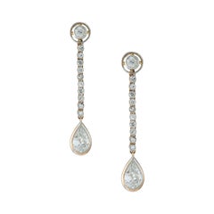GCS Certified Diamond Drop Earrings