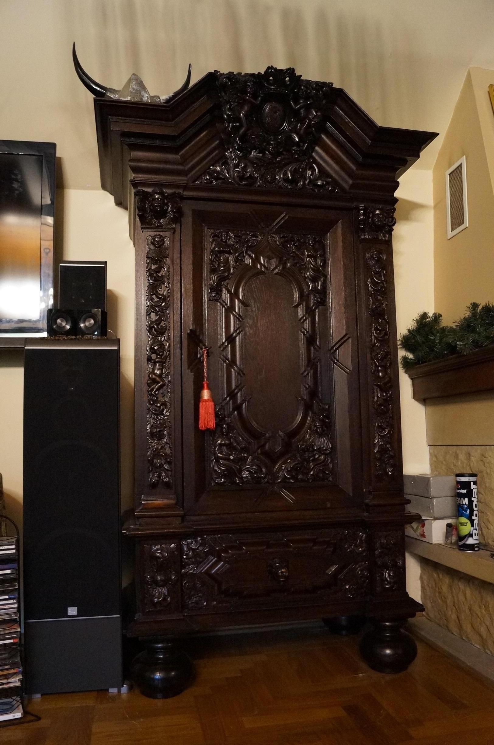 Arts and Crafts Gdansk  Wardrobe Oak from 1900 For Sale