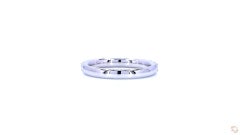 Anello GDP'S 0.53ct Natural Diamond Half Eternity wedding Band in oro bianco 14kt