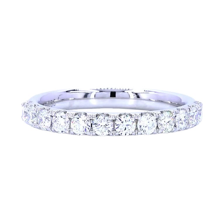 GDP'S 0.53ct Natural Diamond Half Eternity wedding Band in 14kt White Gold Ring