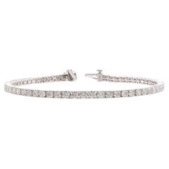GDP's 4.95cts Natural Round Diamond Tennis Bracelet in 14K White Gold 9.15gm