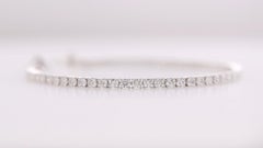 Bracciale Tennis con diamanti rotondi naturali 62 da 5,10 carati del GDP in oro bianco 14K 8,16gm
