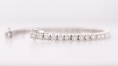 Bracciale Tennis con diamanti rotondi naturali 44 del PIL da 8,58 carati in oro bianco 14K 17,56 gm
