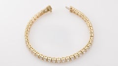 Bracciale tennis con diamanti tondi naturali da 8,97 carati in oro giallo 14 carati 17,56 gm