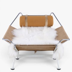 GE 225 - 'Flag Halyard Chair' w. white lacquered frame by Hans J. Wegner