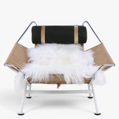 GE 225 - 'Flag Halyard Chair' w. white lacquered frame by Hans J. Wegner