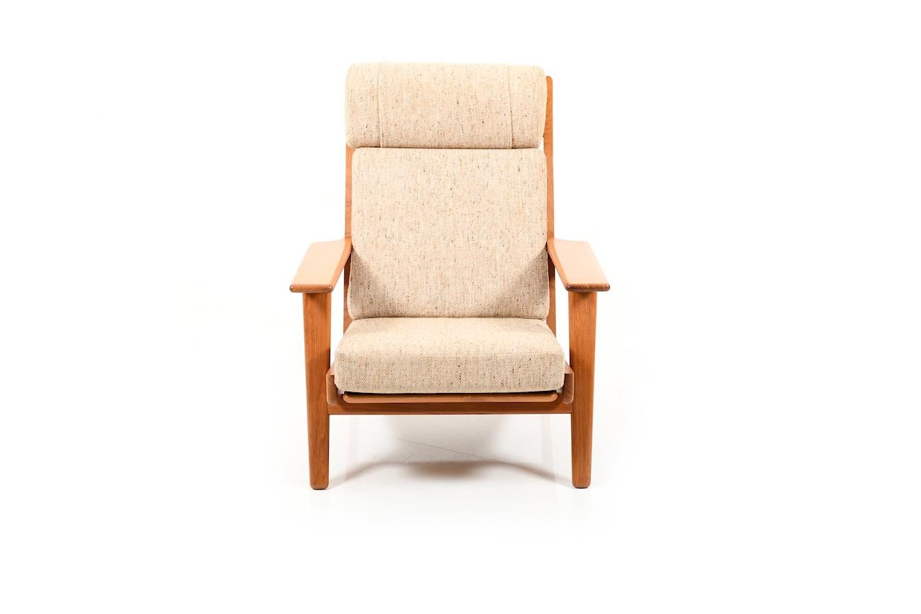 Scandinavian Modern GE-290 Highback Lounge Chair in Teak by Hans J. Wegner For Sale