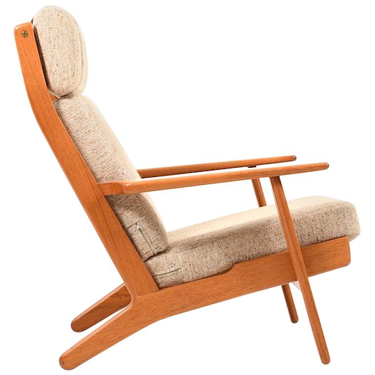 GE-290 Highback Lounge Chair in Teak by Hans J. Wegner For Sale