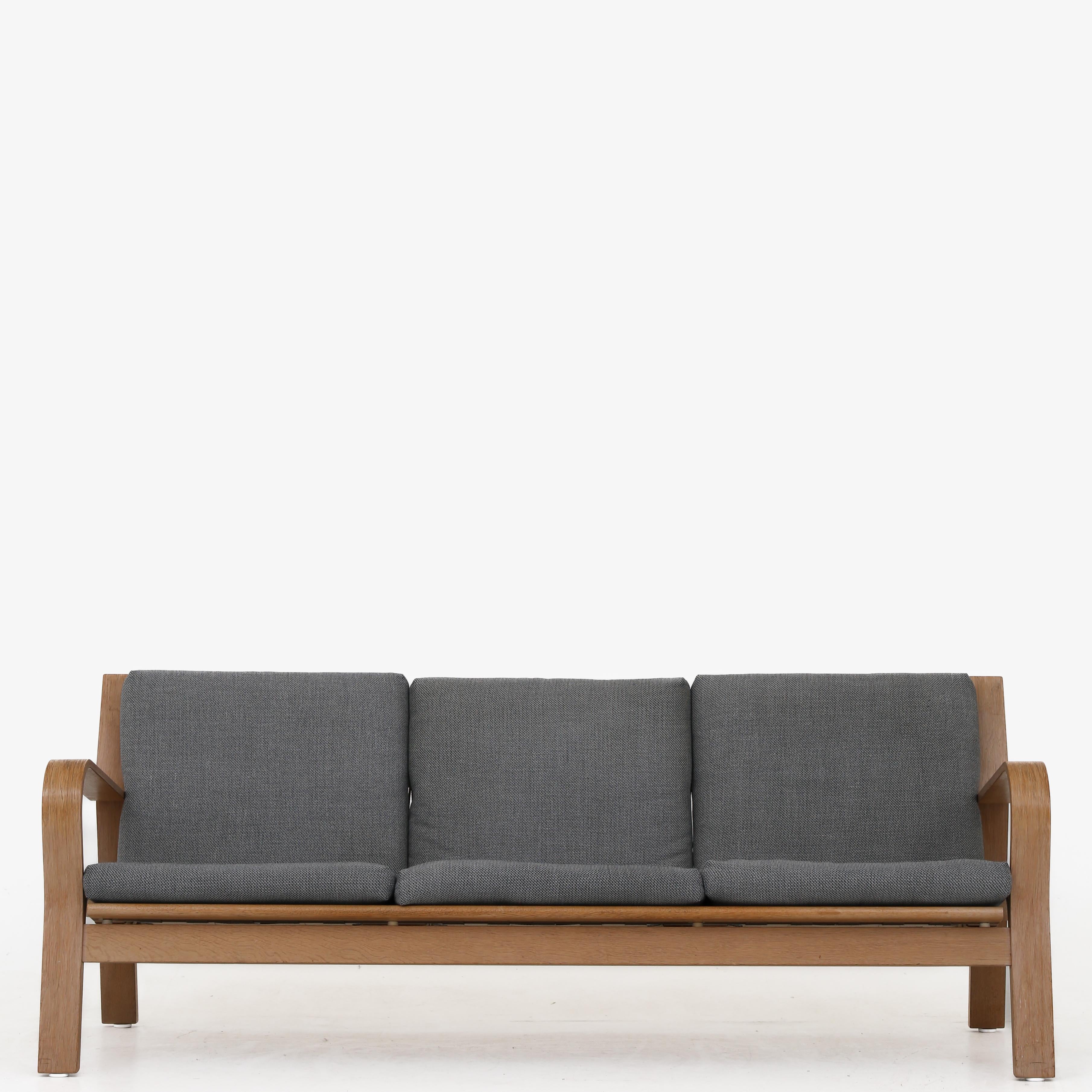 Wool Ge 671/3 Sofa by Hans J. Wegner For Sale