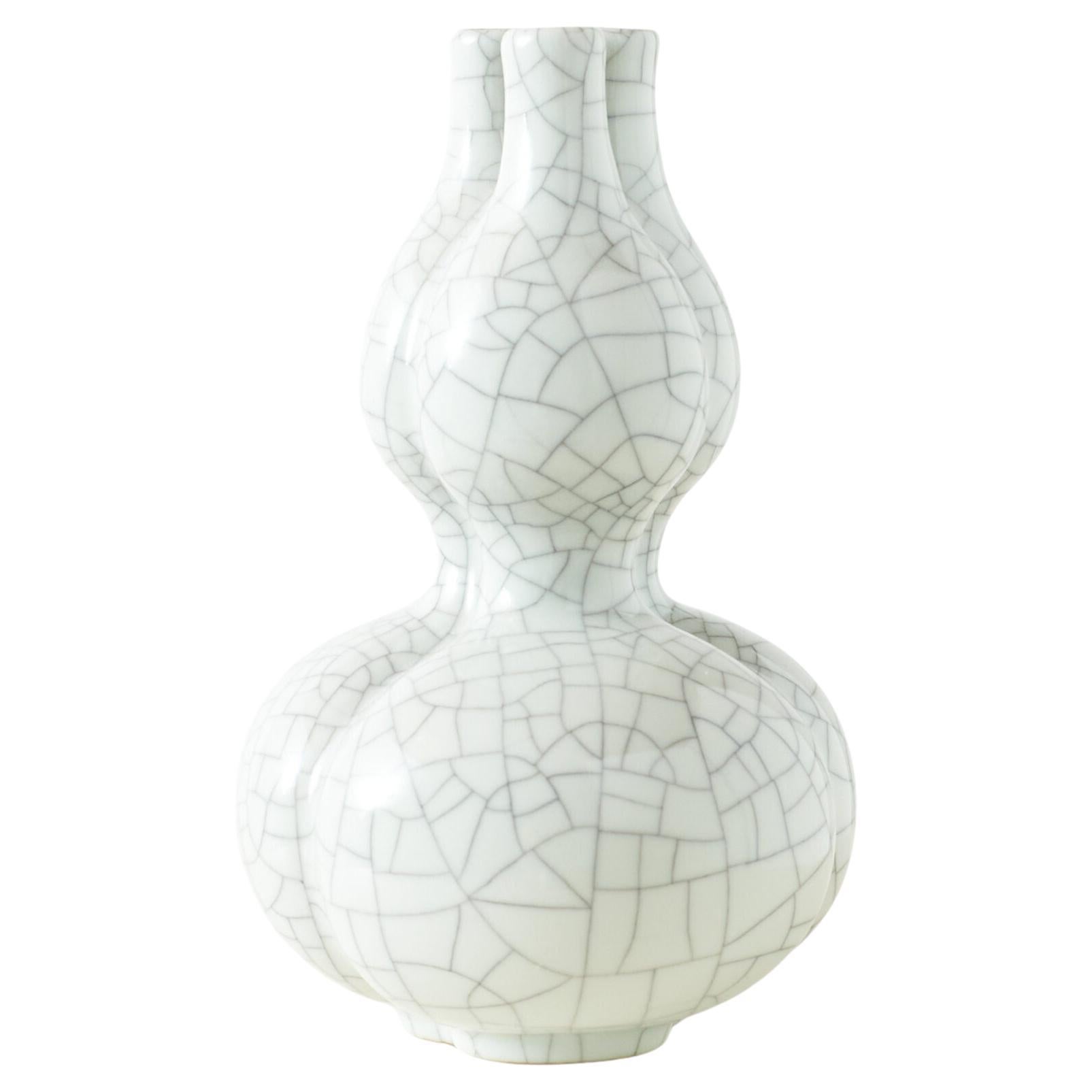 Verglaste Doppelkürbis-Vase mit drei Ausgüssen, 20. Jahrhundert im Angebot