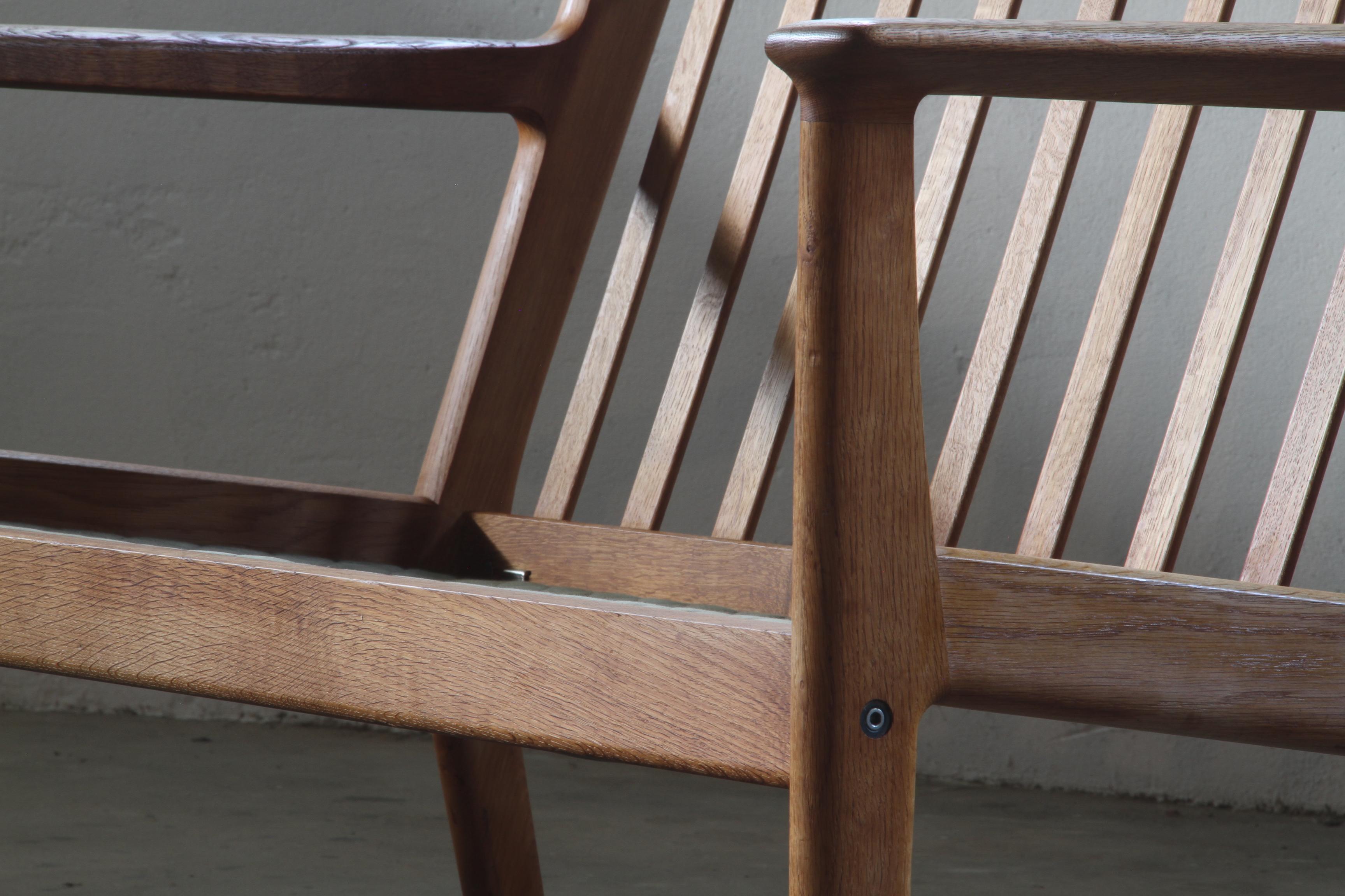 Sofá GE265 de Hans J. Wegner y GETAMA, Roble Años 60 en Bueno estado para la venta en Store Heddinge, DK
