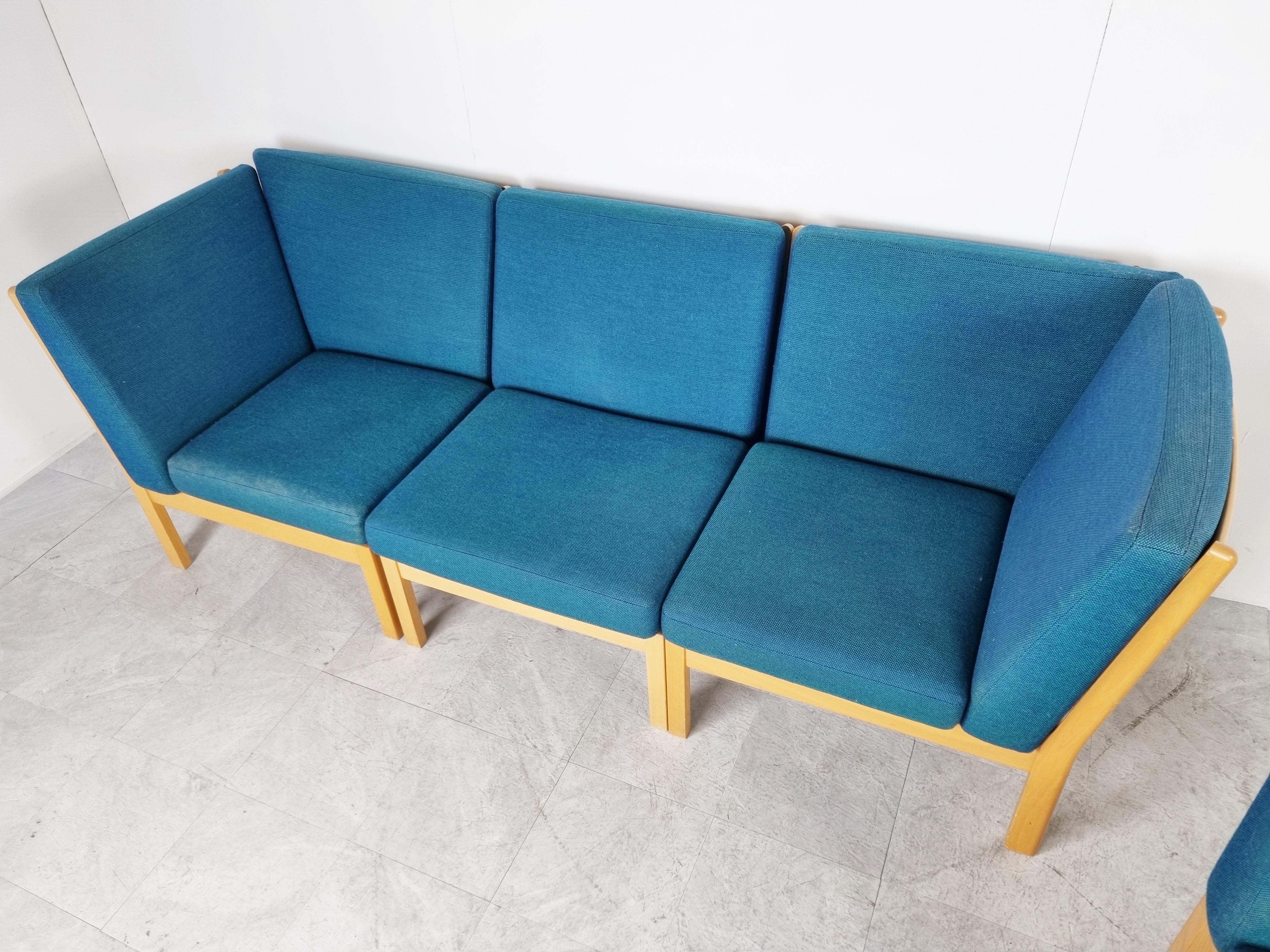 GE280 Modulares Sofa von Hans Wegner für Getama, 1980er Jahre im Angebot 3