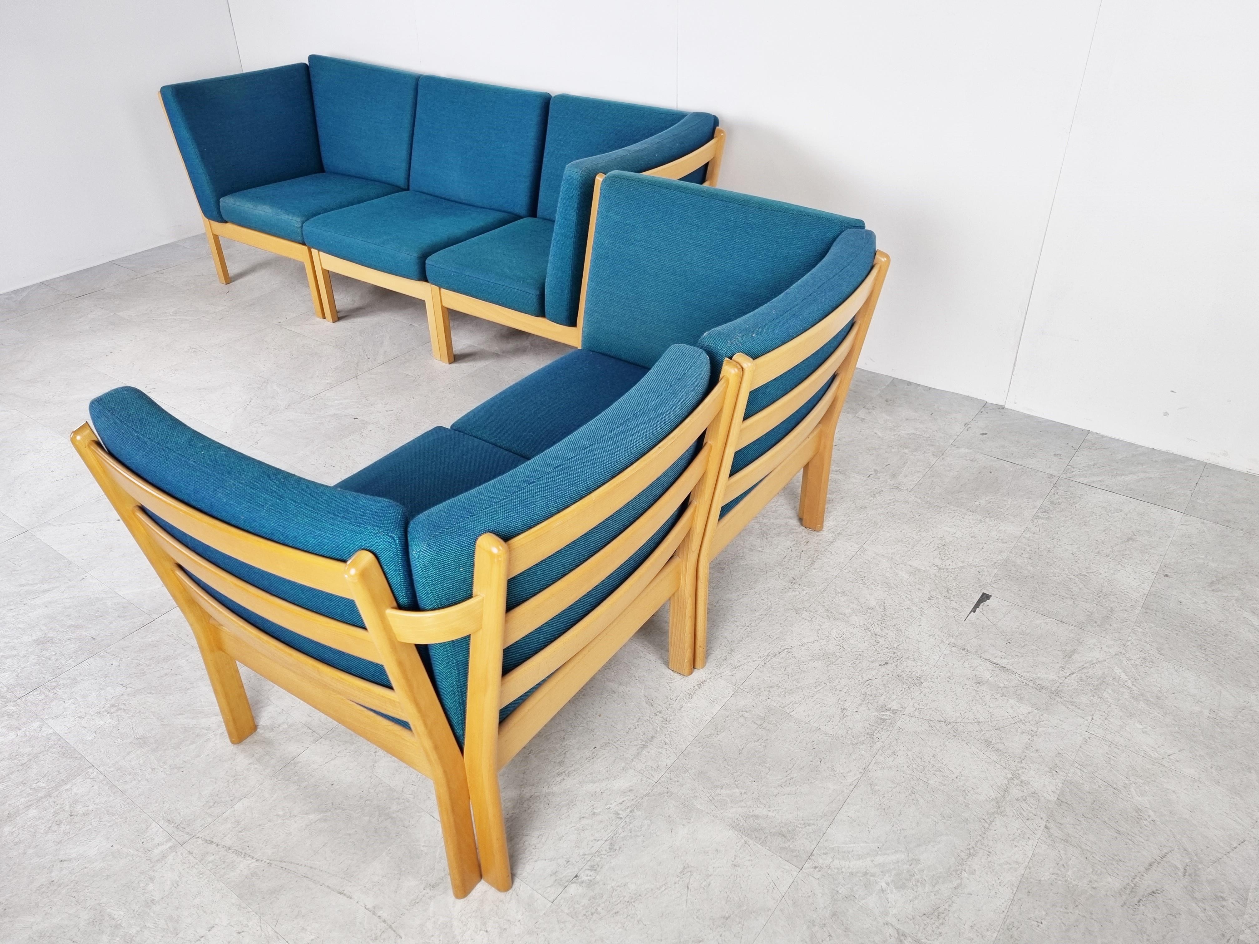 GE280 Modulares Sofa von Hans Wegner für Getama, 1980er Jahre (Skandinavische Moderne) im Angebot