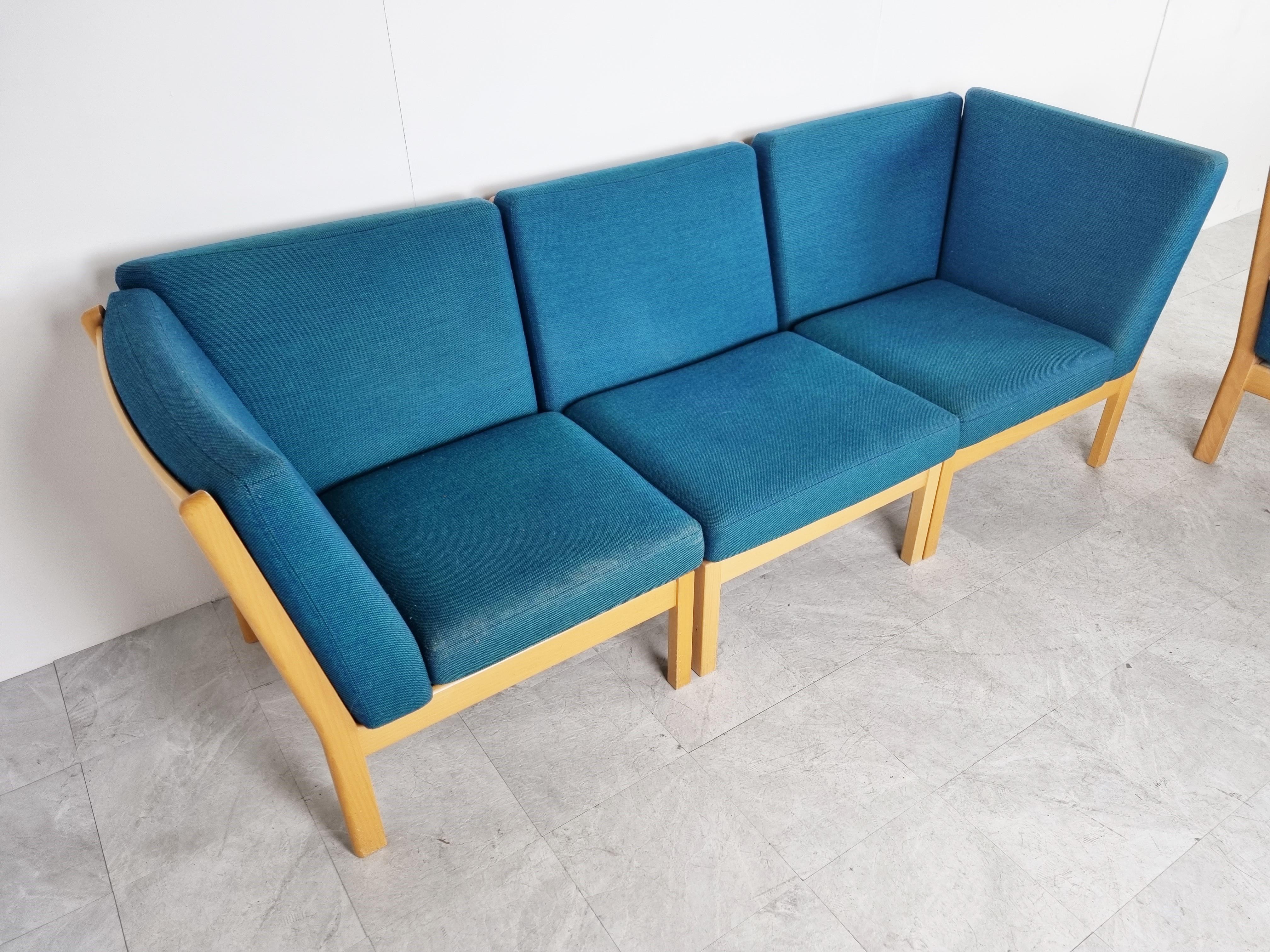 GE280 Modular Sofa by Hans Wegner for Getama, 1980s In Good Condition For Sale In HEVERLEE, BE