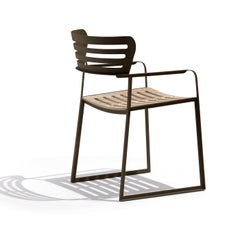 Sedia da esterno Gea Brown con seduta in betulla