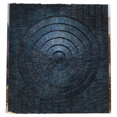 Gear, a portal tableau - Art fiber, blue, natural fiber