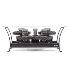 Gear Box with Glass Top Coffee Table.