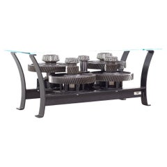 Gear Box with Glass Top Coffee Table.