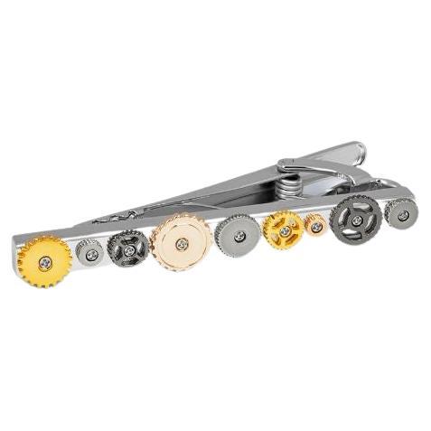 Gear Tie Clip with Multicoloured Gears For Sale