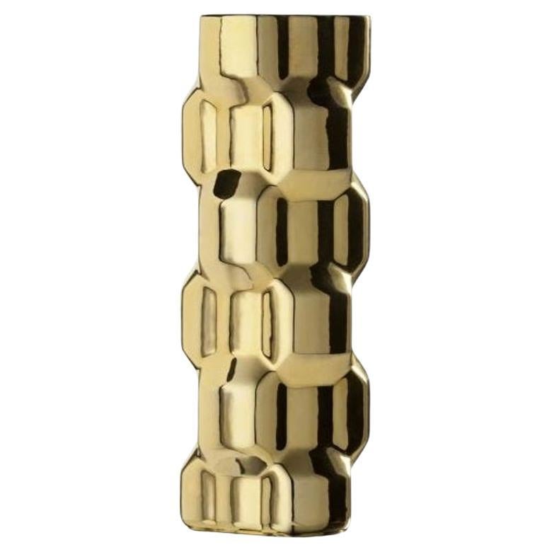 Gear Vase Gold and Black Color by Driade For Sale